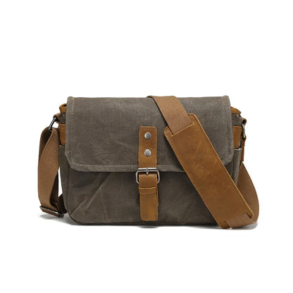Vintage Canvas Single-Shoulder Camera Photo Bag Cross-Body Man Business Small Body