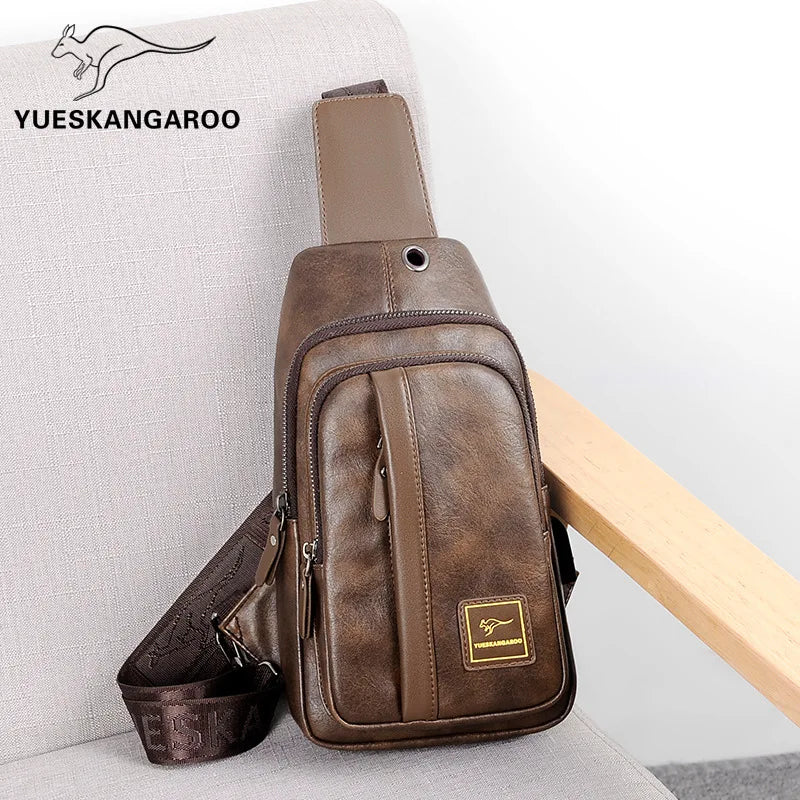 Men S Crossbody Bag Multi-Layer Large Capacity Waterproof Single Shoulder Diagonal Cross Backpack