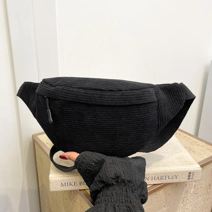 Homefish Casual Corduroy Belt Bags Women Fanny Pack Female Banana Waist Bag Hip Purse Shoulder