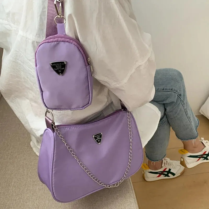 Nylon Crossbody Bag Women Portable Casual Underarm Students Cross Body