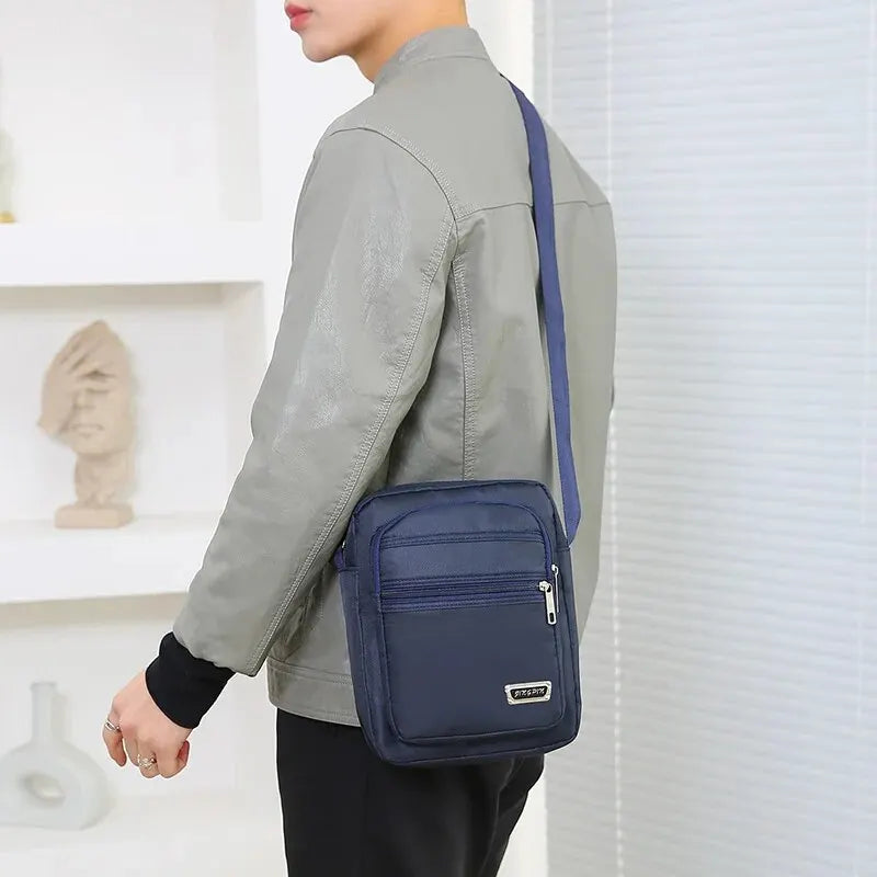 Men S Shoulder Bag Business Leisure Large Capacity Portable Handbag Multi Layer Waterproof Summer