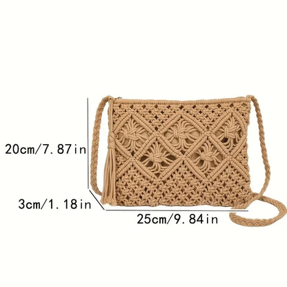 Crochet Shoulder Bag – Boho Macrame Handbag for Women