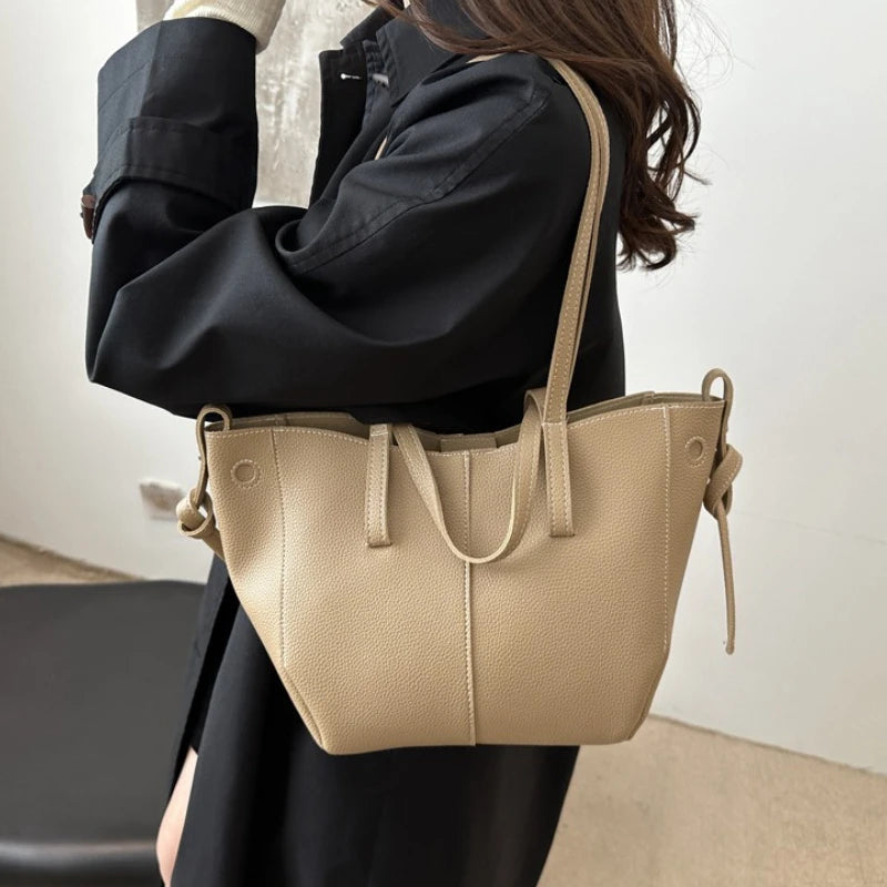PU Leather Wing Tote Bag – Large Capacity Women's Shoulder Bag