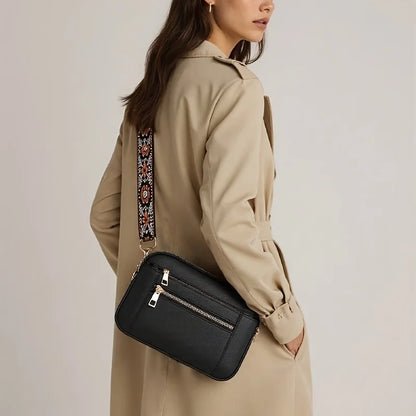 PU Leather Crossbody Bag – Multi-Pocket Women's Shoulder Bag