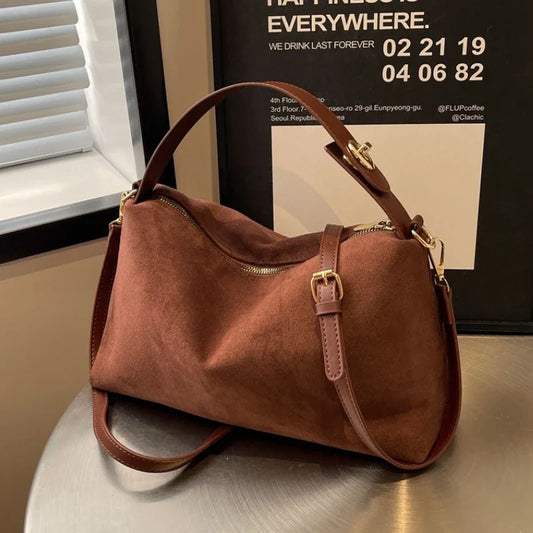 Advanced Retro Bag Women S Textured Frosted Shoulder Large Capacity Crossbody Commuting Tote