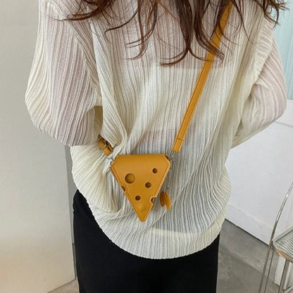Cheese Crossbody Bag – Cute Novelty Shoulder Purse with Charm