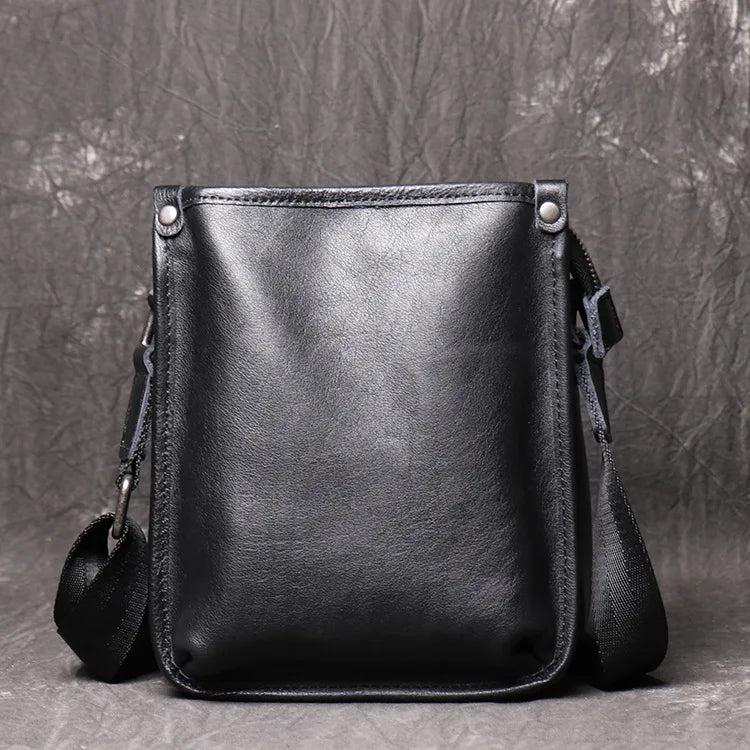 Retro Fashionable Men S Square Cowhide Single-Shoulder Bag Women Genuine Leather Crossbody