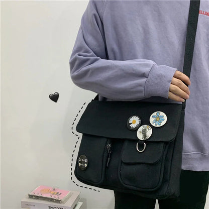 Cute Canvas Tote Bag for Teen Girls – Large School Bag