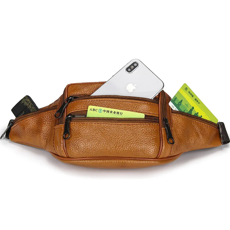 Multi-Zipper Large-Capacity Waist Bag Durable Versatile Backpack Men S High-Sensitivity Commuting
