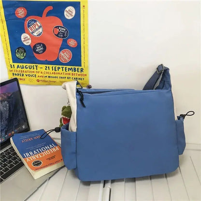 Waterproof Canvas Messenger Bag – Multi-Pocket Crossbody