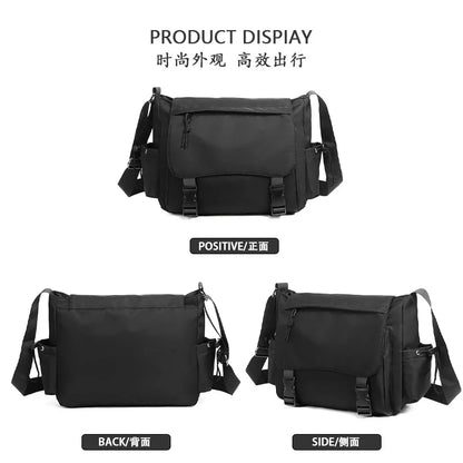 Men S Shoulder Bag Simple Buckle Large-Capacity Functional Shoulder Bag Men Women