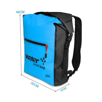 25l Waterproof Backpack Dry Travel Bag Swimming Rucksack Sports Canoeing Kayaking Rafting Hiking