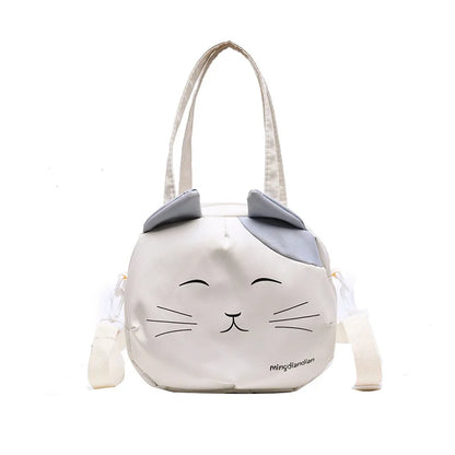 Cute Cat Tote Bag – Lightweight Shoulder Bag for Teen Girls
