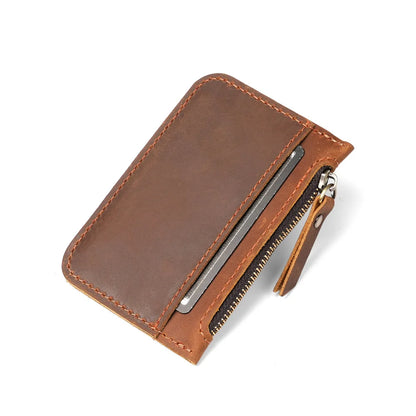 Light Thin Card Case Leather Coin Purse Short Portable Coin Cash Bag
