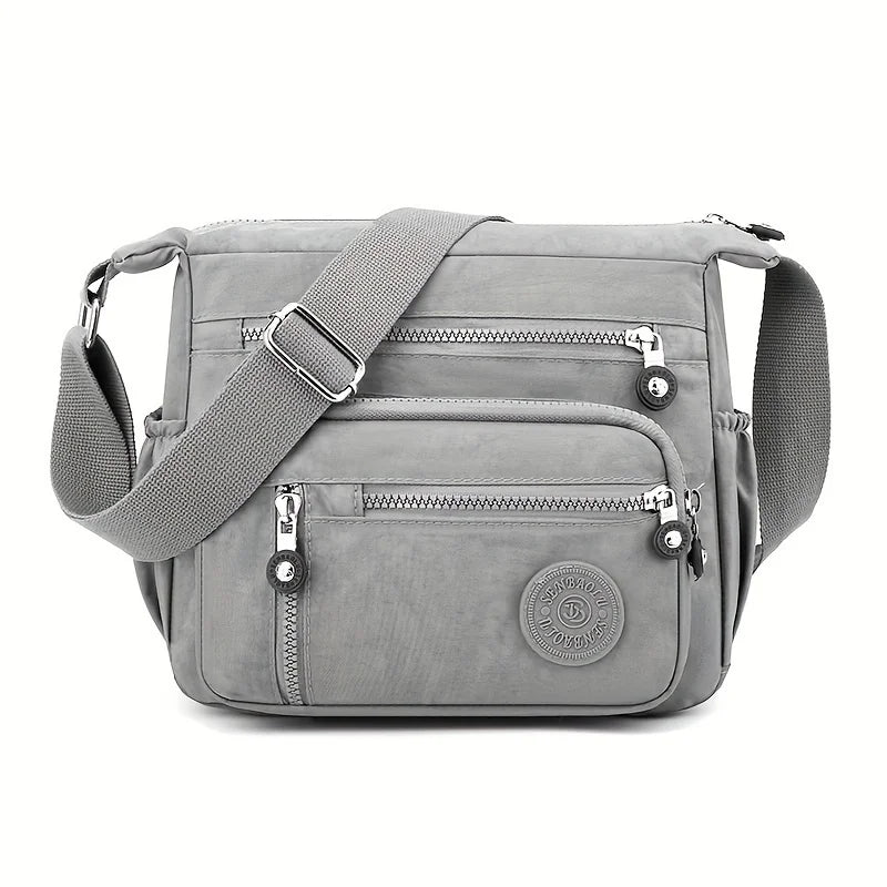 Waterproof Nylon Crossbody Bag with Multiple Pockets for Women