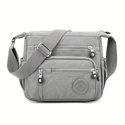 Waterproof Nylon Crossbody Bag with Multiple Pockets for Women