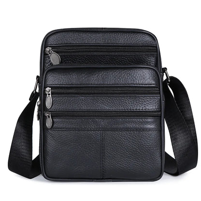 Real Leather Men S Cross-Body Bag Casual All Shoulder Cowhide Backpack Large Capacity Mobile Phone