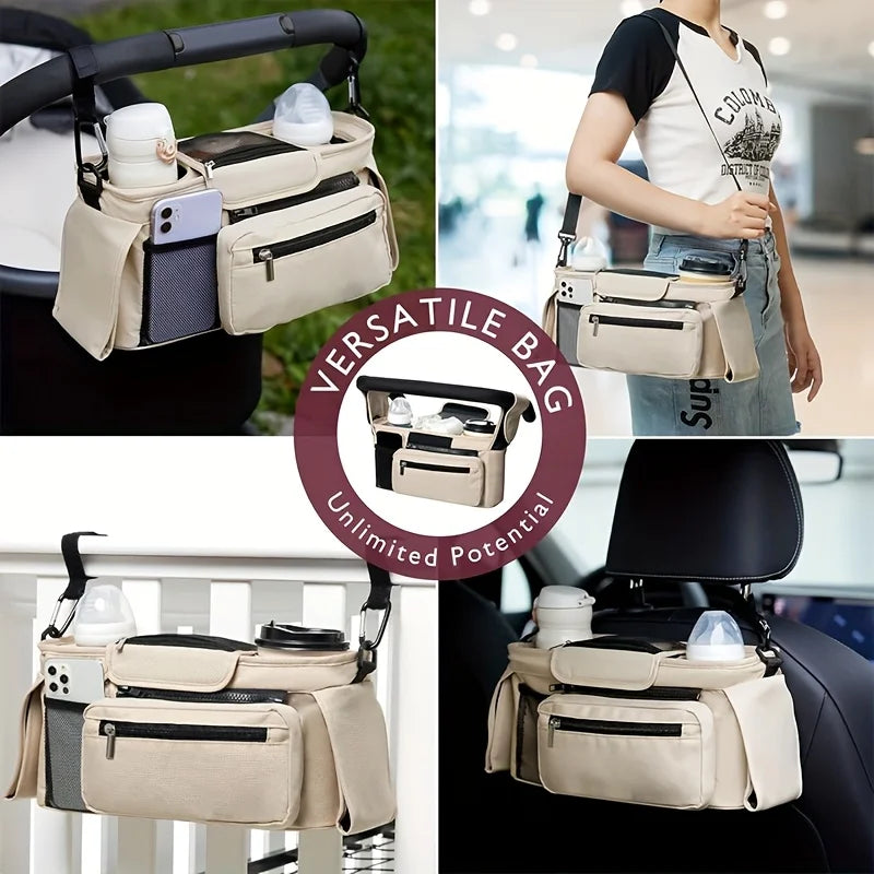 Stroller Organizer Bag with Cup Holders – Large Capacity Baby Caddy