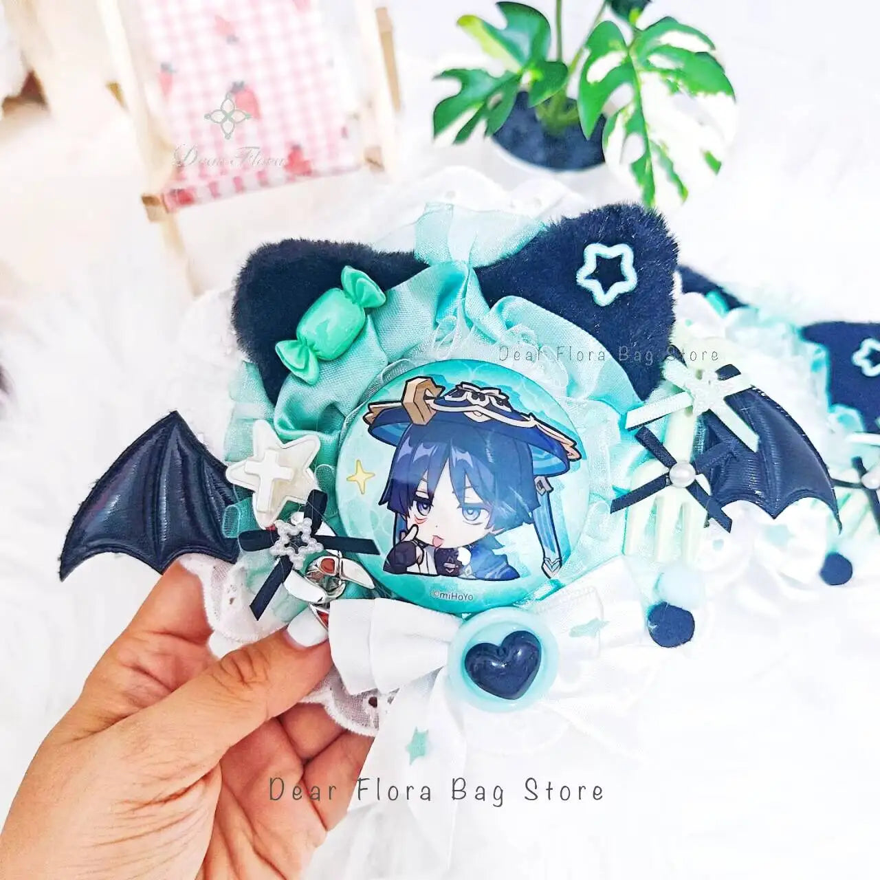Bat Wing Lace Ita Bag Insert Board – Gothic Kawaii Badge Holder