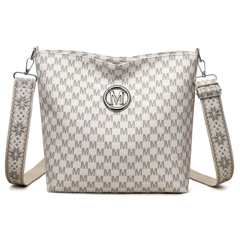 Crossbody Bag for Women – Monogram Faux Leather Shoulder Bag