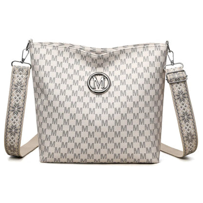 Crossbody Bag for Women – Monogram Faux Leather Shoulder Bag