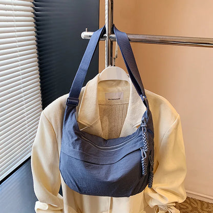 Crescent Crossbody Bag – Lightweight Nylon Shoulder Purse for Women
