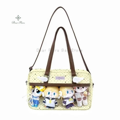 Lace Ita Bag Large Capacity – Transparent Pocket Shoulder Bag for Badge Display