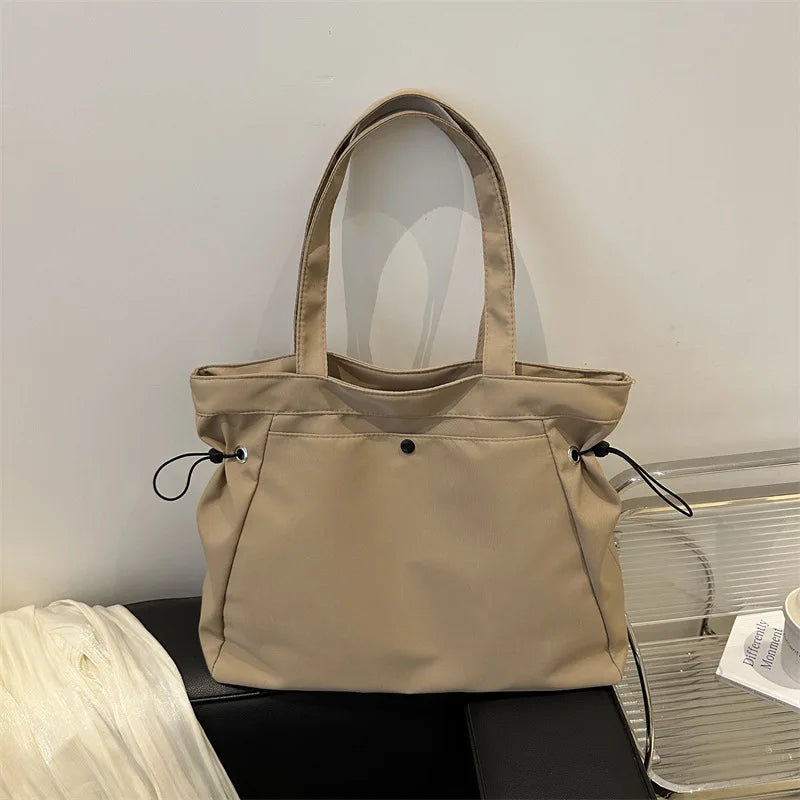 Canvas Drawstring Tote Bag – Large Capacity Casual Shoulder Bag