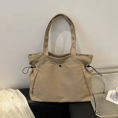 Canvas Drawstring Tote Bag – Large Capacity Casual Shoulder Bag