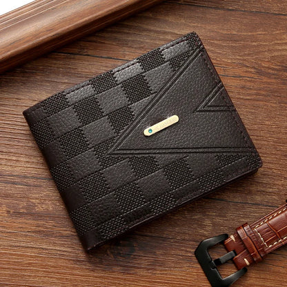 Men S Wallet Short Business Youth Horizontal Light Luxury Multi-Card Folding Large Capacity