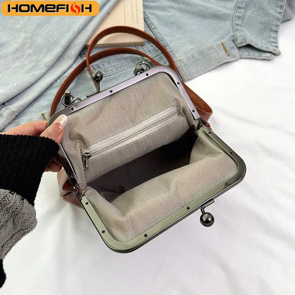 Homefish Vintage Style Women Handbag Brown Versatile Designer Shoulder Bag Pu Leather Ladys Shell