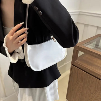 Patent Leather Shoulder Bag for Women – Glossy Underarm Purse