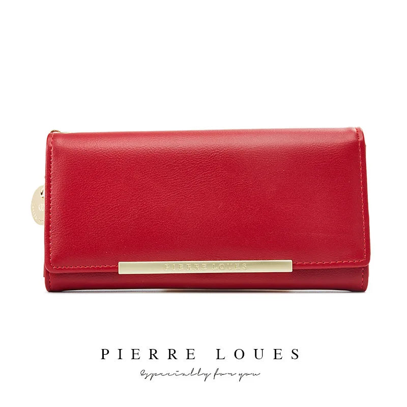 Women S Long Purse Pure Color Simple Large Capacity Mobile Phone Storage Multi-Function Hand