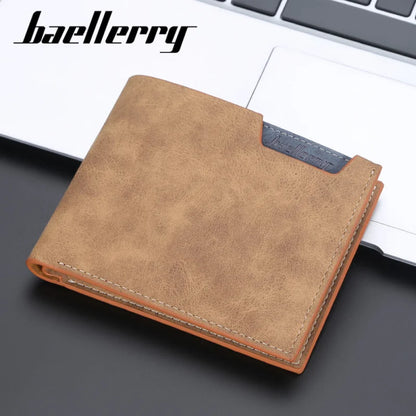 Men S Short Wallet Multi Card Slots Open Leather Clutch Matte Young