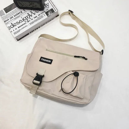 Waterproof Canvas Messenger Bag – Multi-Pocket Crossbody