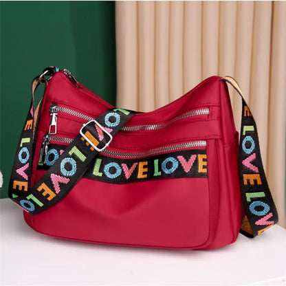 Letter Pattern Crossbody Bag – Large Capacity Oxford Shoulder Bag