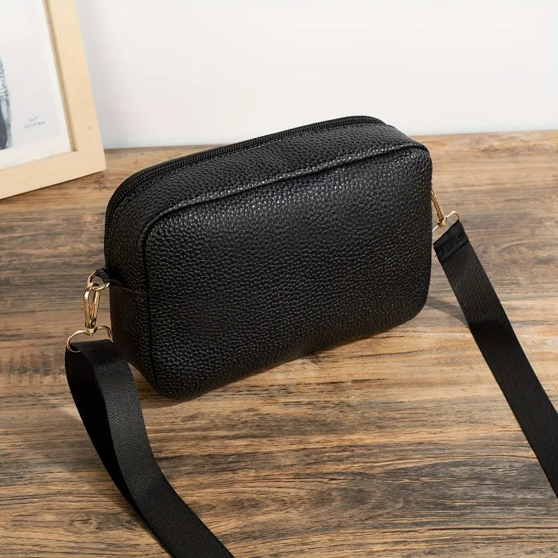 Heart-Shaped Crossbody Bag - Lychee Pattern Mini Shoulder Bag