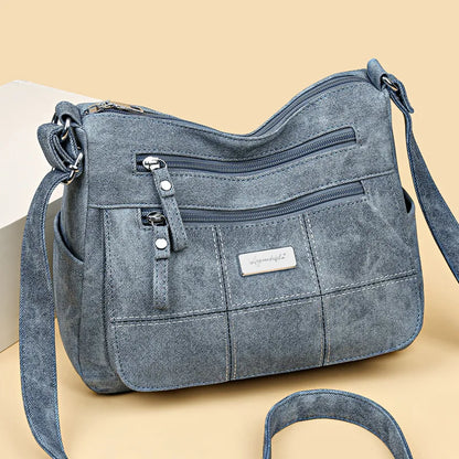 Crossbody Messenger Bag – Vintage Multi-Pocket Shoulder Bag for Women