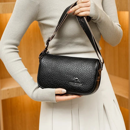Litchi Pattern Leather Simple Stylish Oval Cross Bodys Bags Woman Large Capacity Single Shoulder Bag