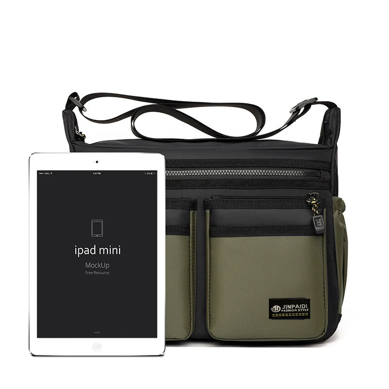 Men S Large Capacity Portable Multifunctional Shoulder Bag Casual Fashionable Simple Waterproof