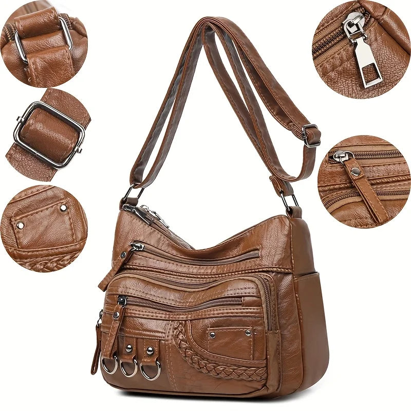 Multi-Pocket Crossbody Bag for Women – Large Capacity Shoulder Purse