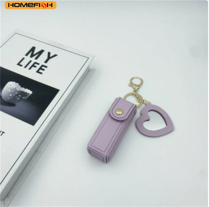 Heart-Shaped Mirror Portable Mini Lipstick Bag Homefish Various Colors Available Portable Lipstick