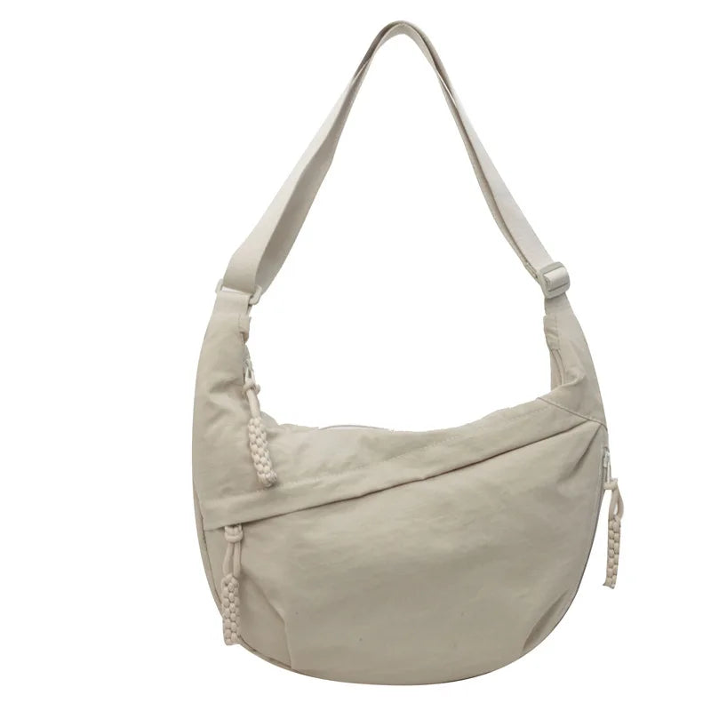 Crescent Crossbody Bag for Women – Lightweight Nylon Shoulder Bag