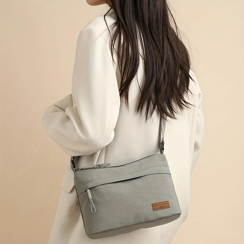 Women's Nylon Crossbody Bag – Multi-Compartment Messenger Shoulder Bag
