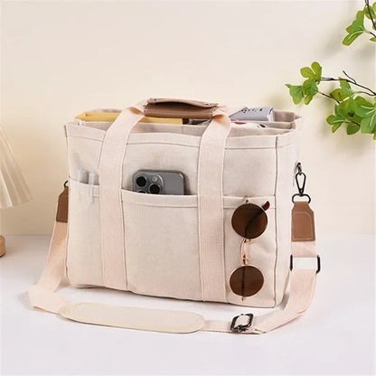 Canvas Tote Bag – Large Capacity Shoulder & Crossbody Handbag
