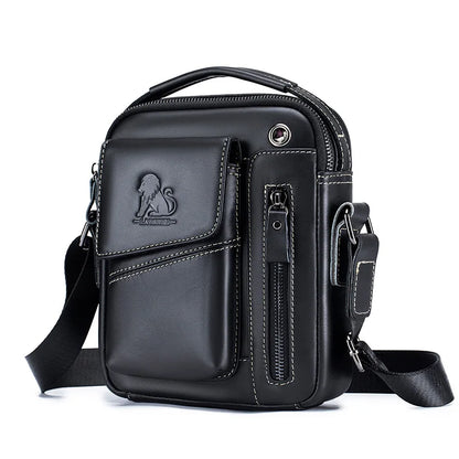 Sporty Durable Hand-Held Crossbody Bag Top Layer Cowhide
