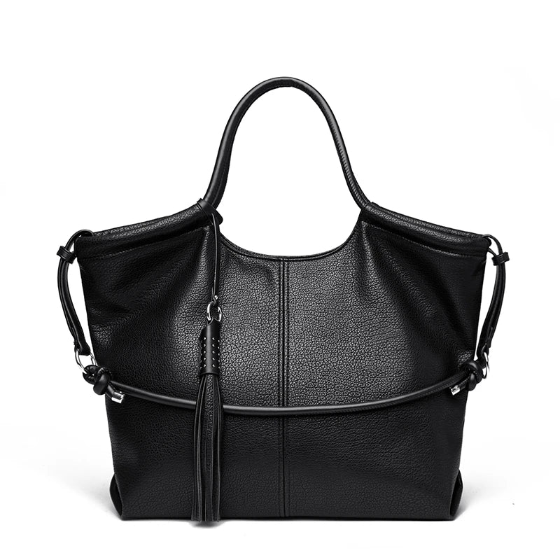 Large PU Leather Tote Bag – Women's Luxury Shoulder Hobo Bag