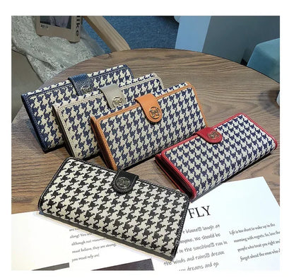 Long Purse Women S Leather Canvas Wallet Multi-Card Bag Large Capacity Mobile Phone Advanced