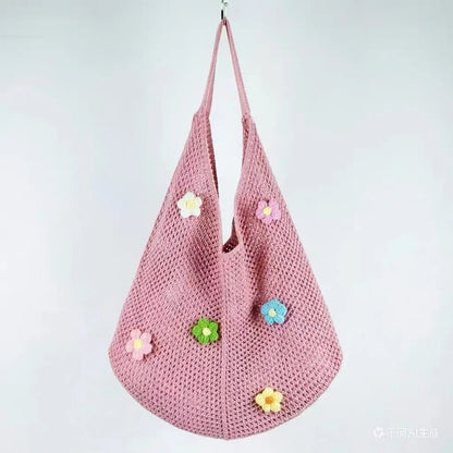 Summer Beach Tote Shoulder Bag Straw Weav Handbag Large Capacity Vacation Weaving Hollow Bags Women