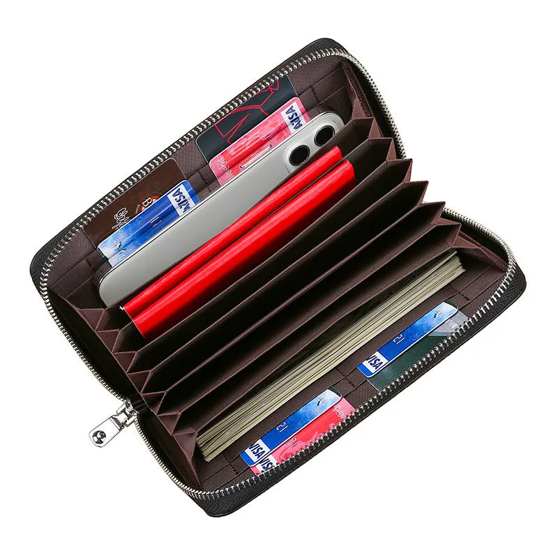 Genuine Leather Rfid Anti-Magnetic Card Case Cowhide Account Book Passbook Case Id Card Holder